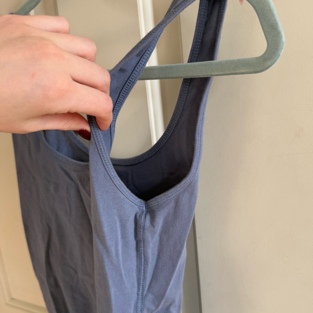 ABERCROMBIE & FITCH | Blue Cotton Sleeveless Bodysuit - Picture 5 of 6